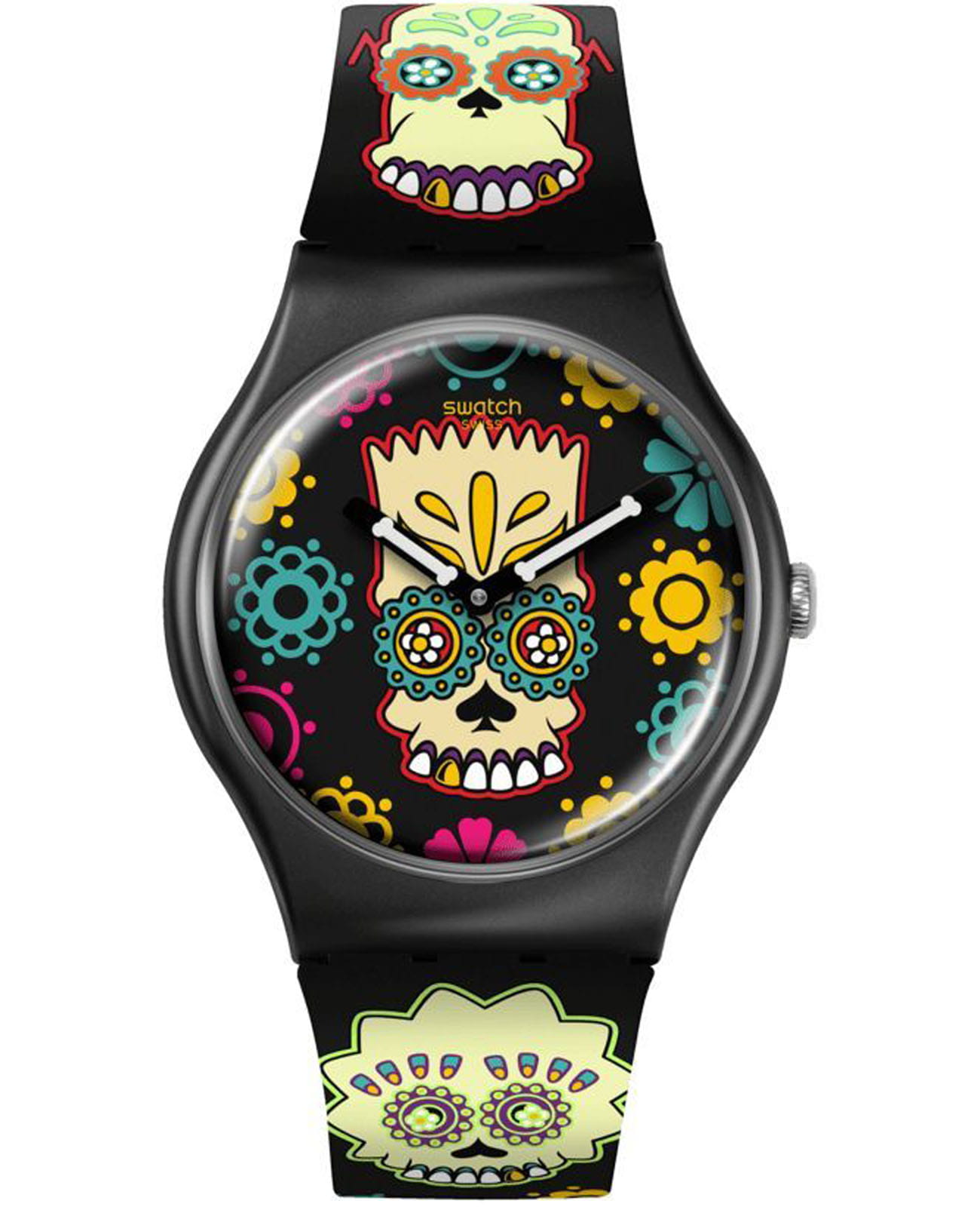 Swatch Swatch New Gent Biosourced Lacquered SO29Z135  SO29Z135 кварцевые мужские часы цветной циферблат, браслет силикон — вид спереди