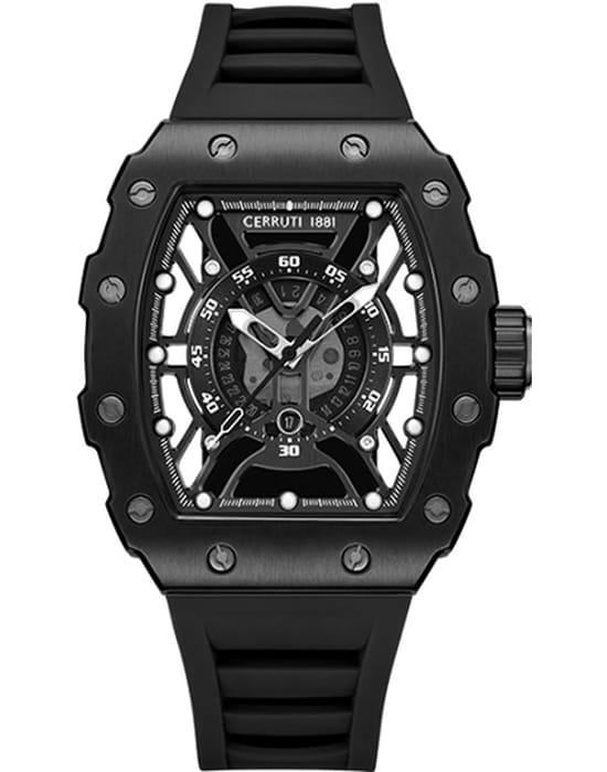 Cerruti 1881 Cerruti 1881 Gubbio CIWGN0057701  CIWGN0057701 кварцевые мужские часы черный циферблат, браслет силикон — вид спереди