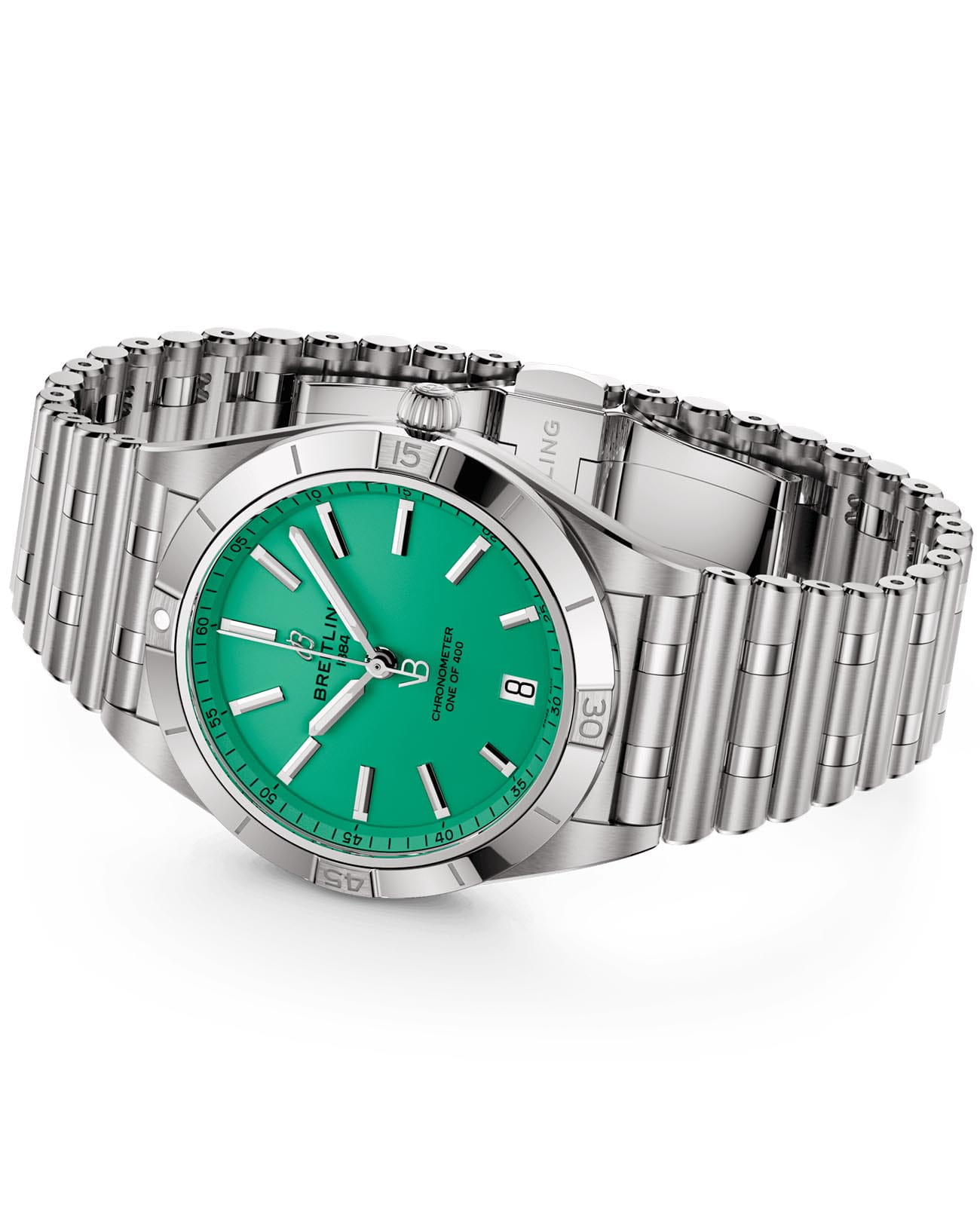 Breitling Breitling Chronomat Automatic 36 Victoria Beckham A103801A1L1A1, chronomat швейцария женские часы на браслете нержавеющая сталь боковой вид