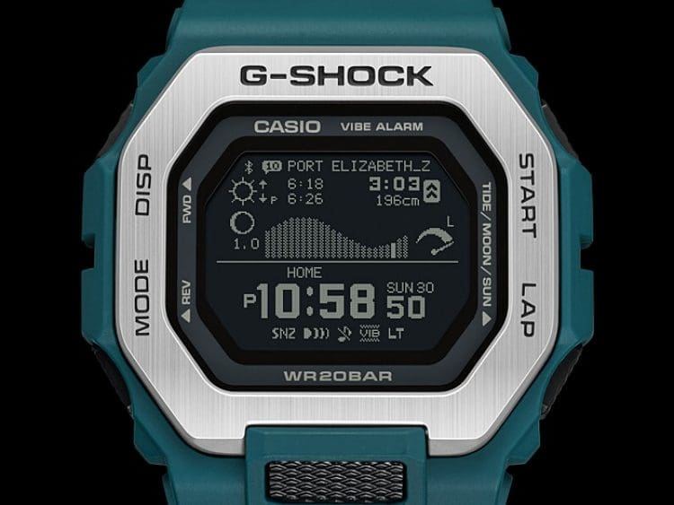 Casio Casio G-Shock GBX-100-2DR (GBX-100-2) электронные мужские часы часы крупный план черный циферблата