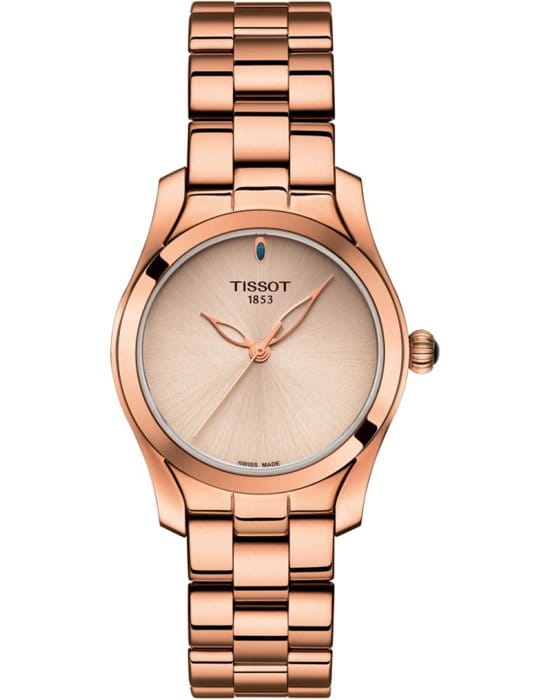 Tissot Tissot T-Wave T112.210.33.451.00 T Wave T1122103345100 кварцевые женские часы золотой циферблат, браслет  — вид спереди