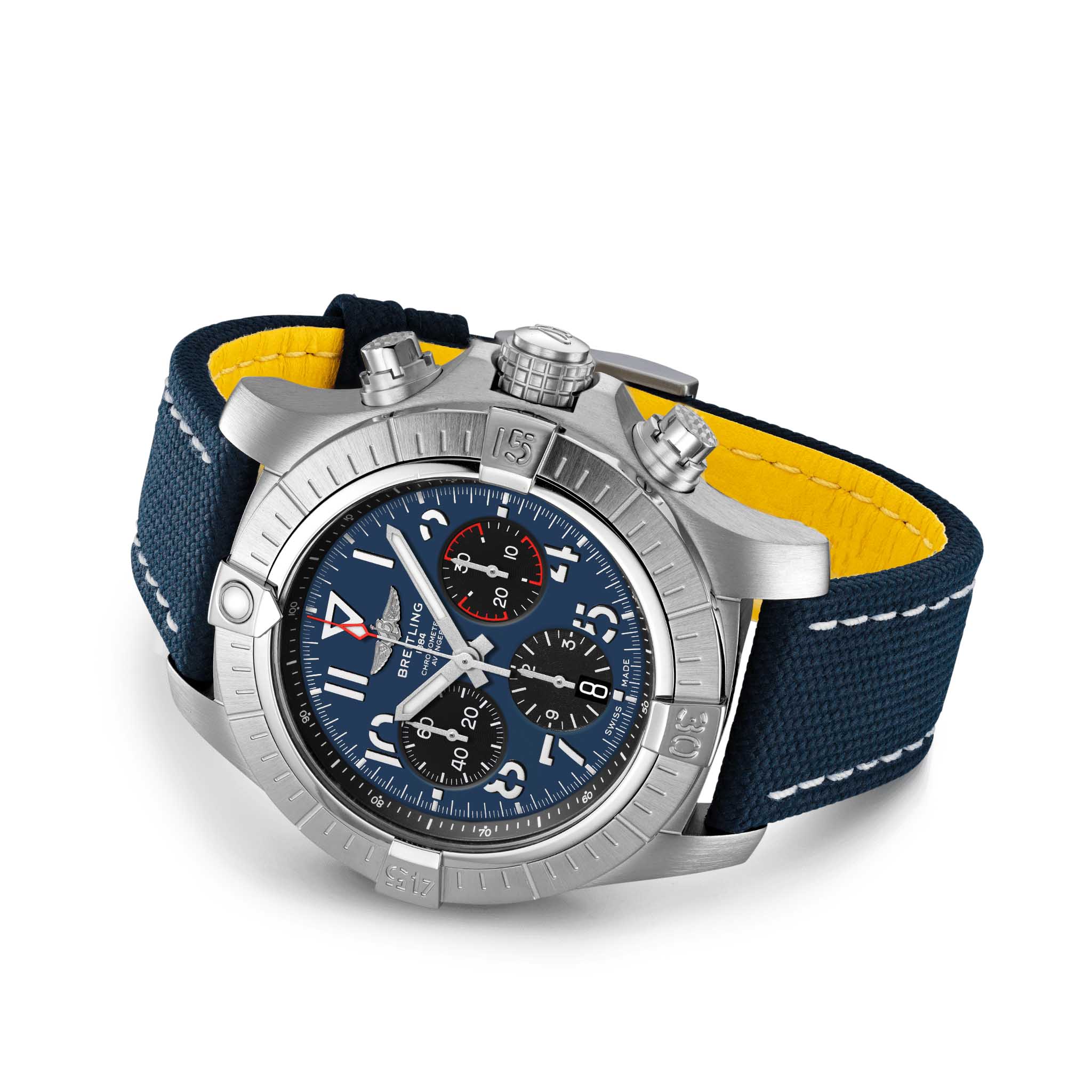 Breitling Breitling Avenger B01 Chronograph 45 AB01821A1C1X1, avenger швейцария мужские часы на браслете кожаный боковой вид