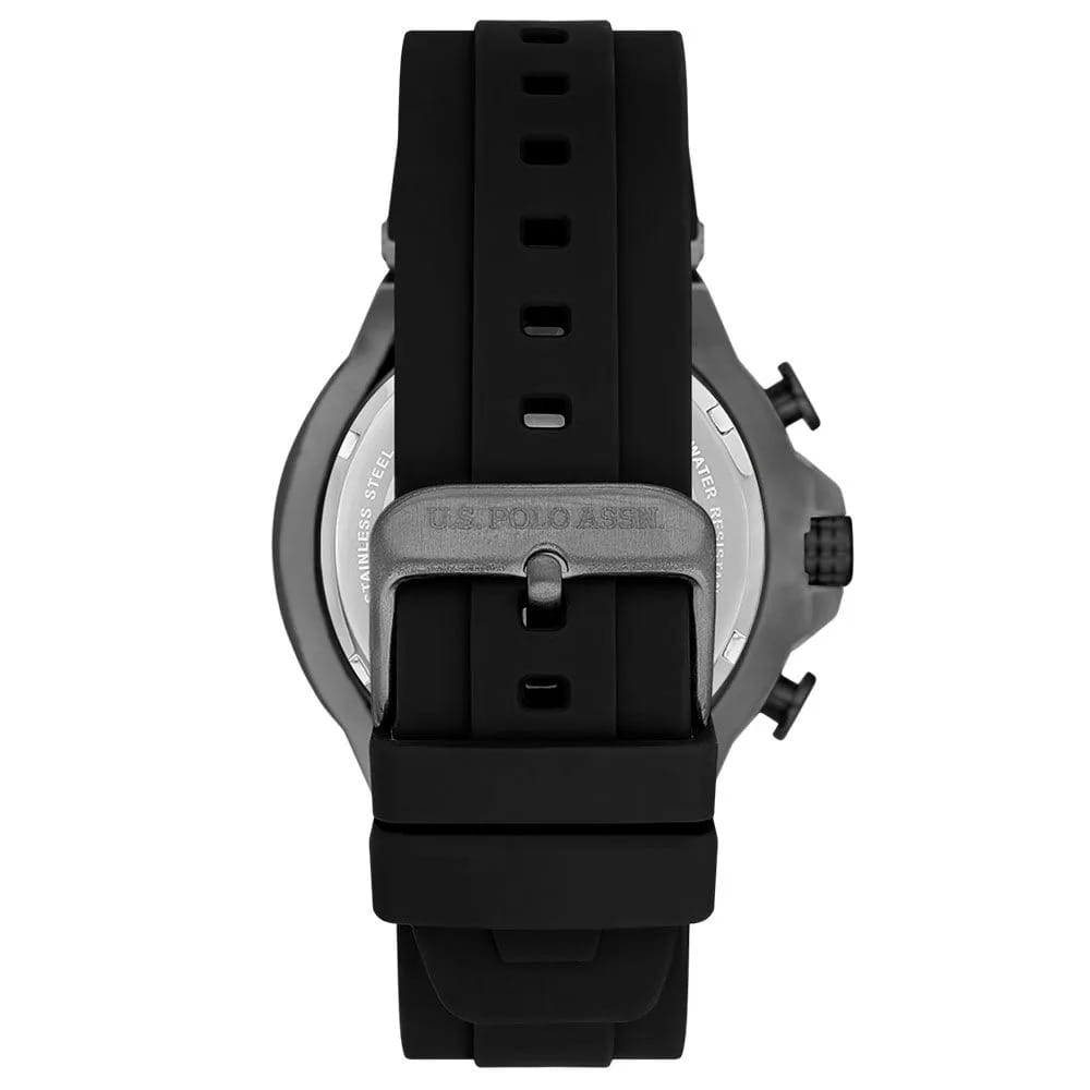 U.S. Polo Assn. U.S. Polo Assn. Crossing USPA1076-01,  сша мужские часы на браслете силикон боковой вид