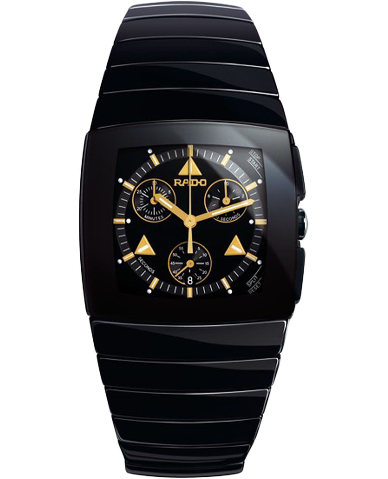 Rado Rado Sintra R13477182  R13477182 кварцевые мужские часы черный циферблат, браслет высокотехнологичная керамика — вид спереди