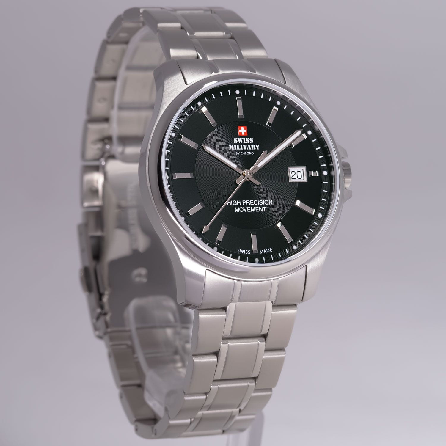 Swiss Military by Chrono Swiss Military by Chrono SM30200.01 кварцевые мужские часы часы крупный план черный циферблата