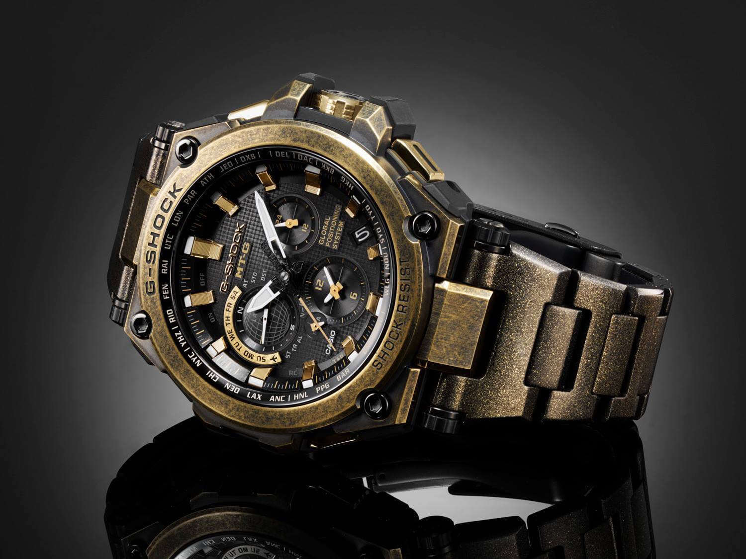 Casio Casio G-Shock Premium MTG-G1000BS-1A, g-shock япония мужские часы на браслете нержавеющая сталь боковой вид