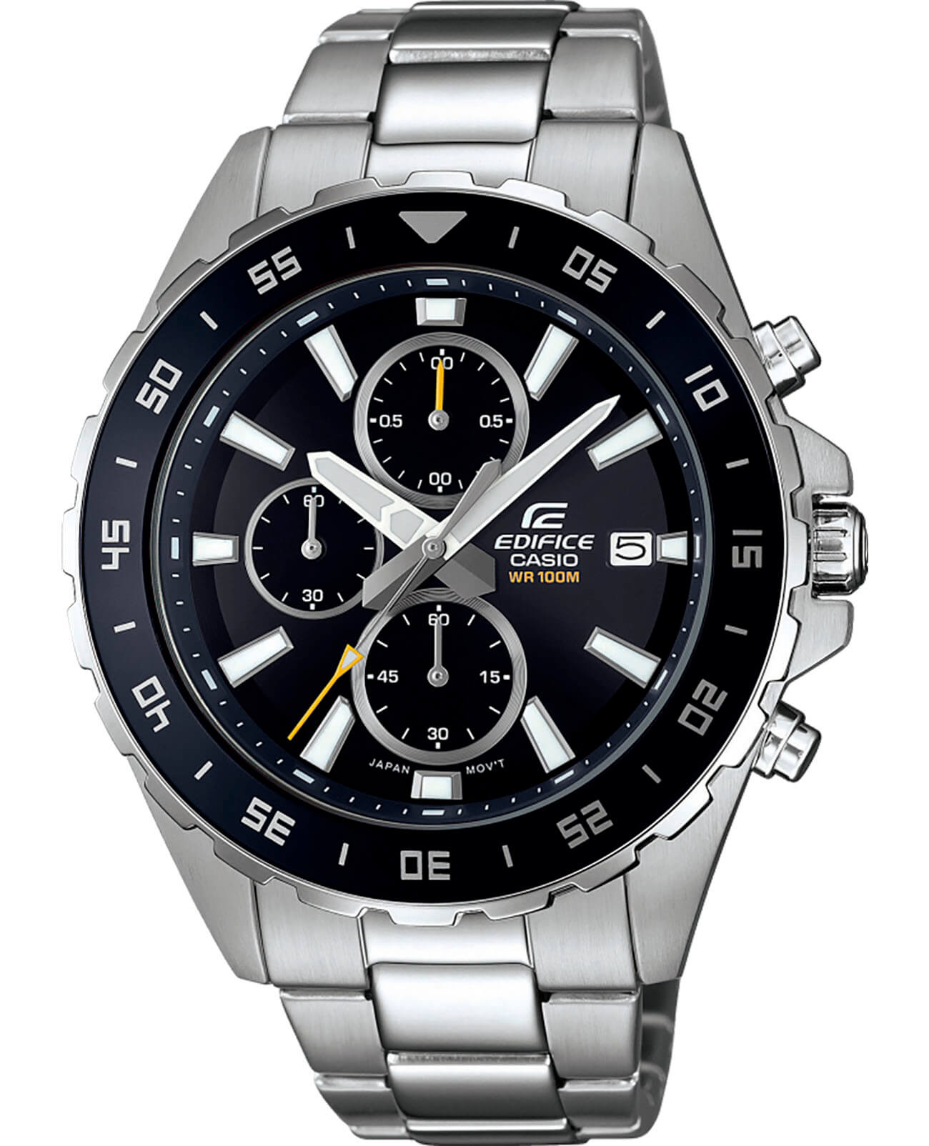 Casio Casio Edifice EFR-568D-1A EFR EFR-568D-1A кварцевые мужские часы черный циферблат, браслет нержавеющая сталь — вид спереди