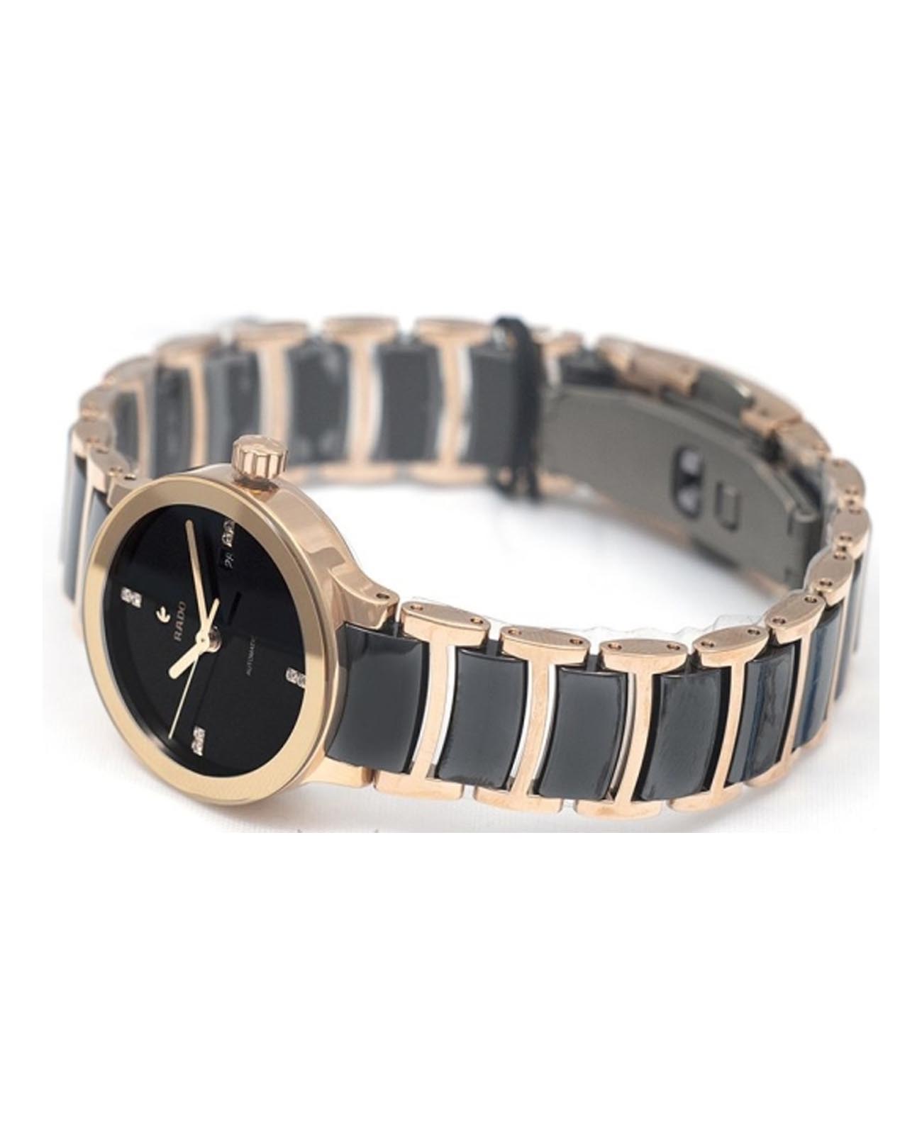 Rado Rado Centrix Diamonds R30183712, centrix швейцария женские часы на браслете высокотехнологичная керамика + нержавеющая сталь с pvd покрытием боковой вид