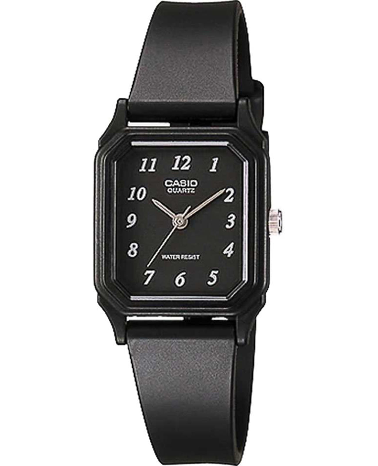 Casio Casio Collection LQ-142-1BDF (LQ-142-1B)  LQ-142-1B кварцевые женские часы черный циферблат, браслет пластик — вид спереди