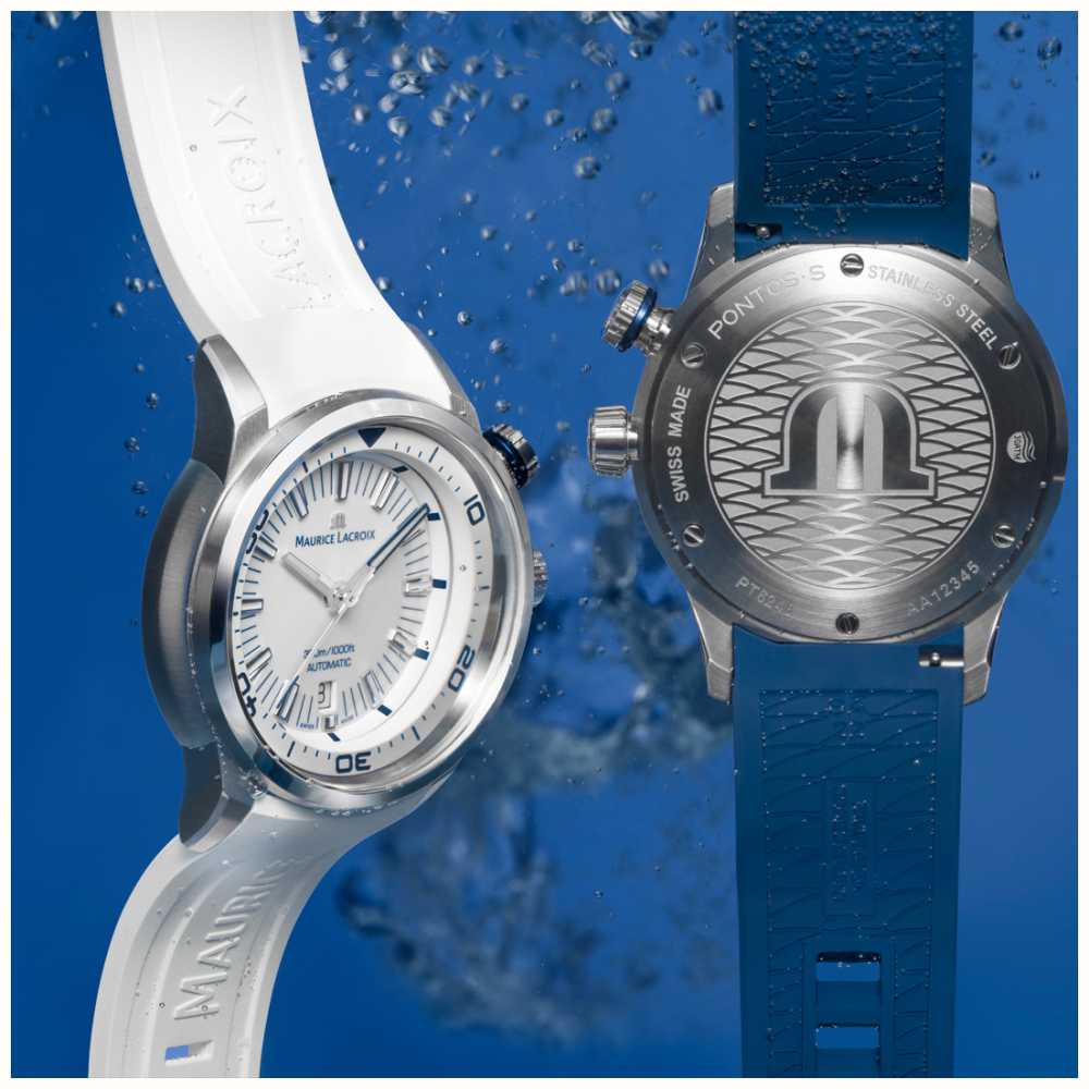 Maurice Lacroix Maurice Lacroix Pontos s diver  PT6248-SS00L-130-4, pontos швейцария мужские часы на браслете каучук боковой вид