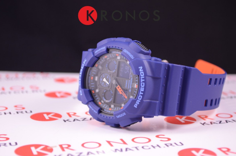 Casio Casio G-Shock GA-100L-2A GA-100, наручные мужские часы фото под углом