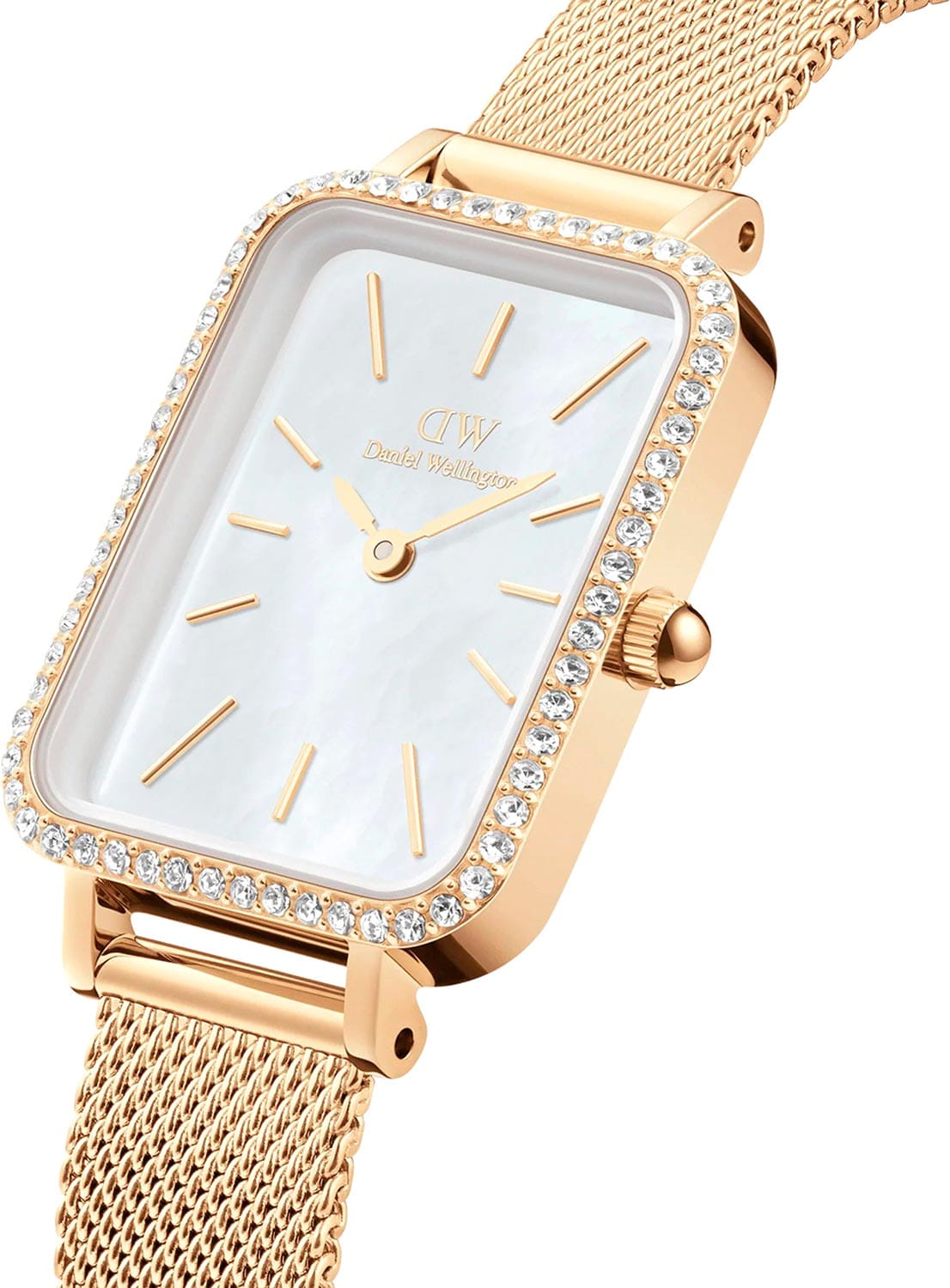 Daniel Wellington Daniel Wellington Quadro Lumine Bezel Evergold MOP DW00100668 , наручные женские часы фото под углом