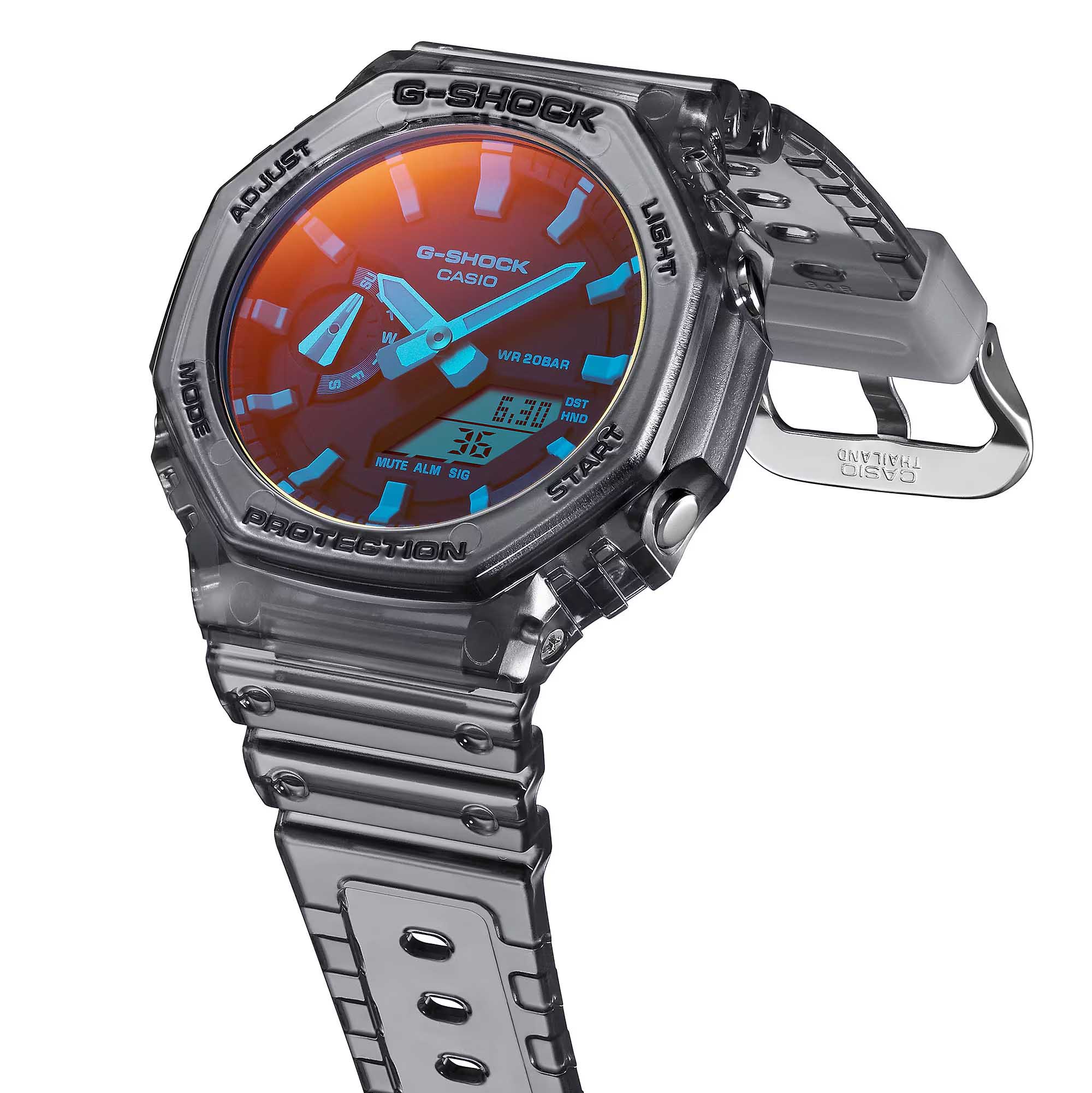 Casio Casio G-Shock GA-2100TLS-8ADR (GA-2100TLS-8A) мужские часы  циферблат на запястье