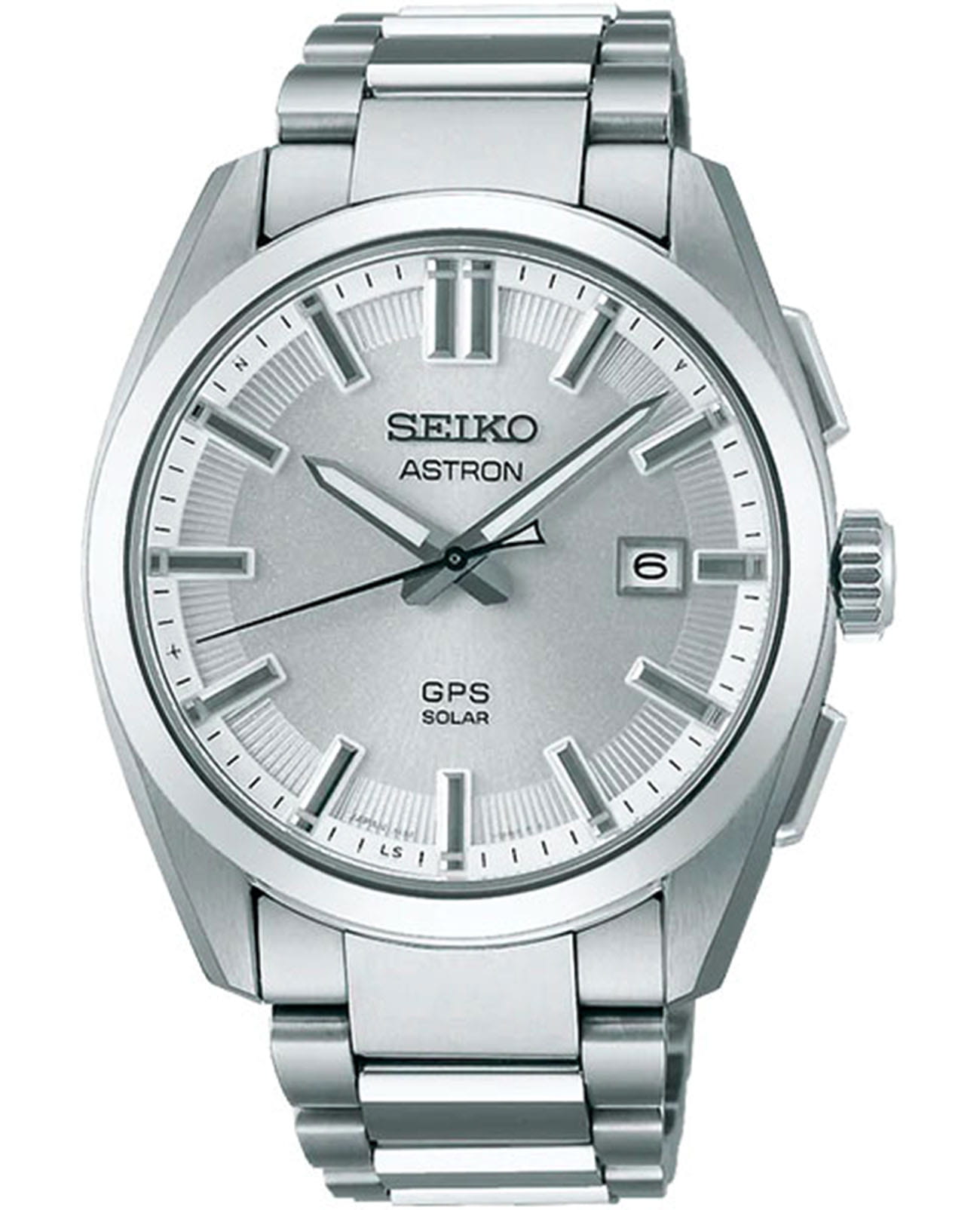 Seiko Seiko Astron Nexter Solar Radio SBXD031  SBXD031 кварцевые мужские часы серебристый циферблат, браслет титановый — вид спереди