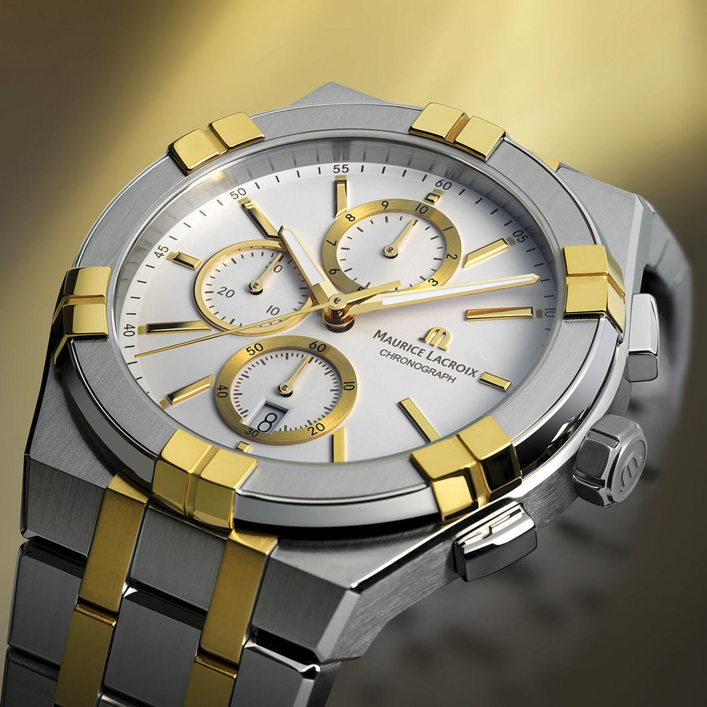 Maurice Lacroix Maurice Lacroix Aikon Quartz Chronograph AI1118-PVY03-130-1 , наручные мужские часы фото под углом