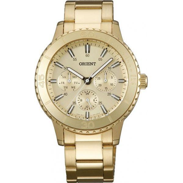 Orient Orient UX02003C (FUX02003C)  FUX02003C  женские часы желтый циферблат, браслет  — вид спереди