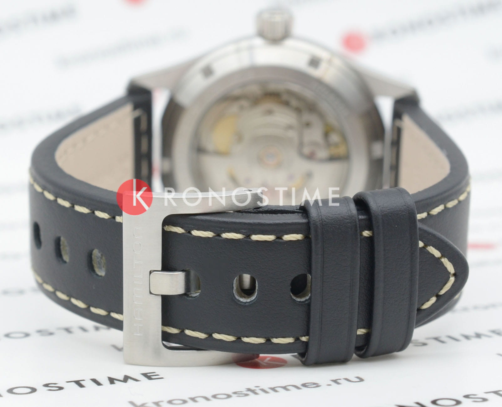 Hamilton Hamilton Khaki Field Auto H70455733 механические мужские часы часы крупный план черный циферблата