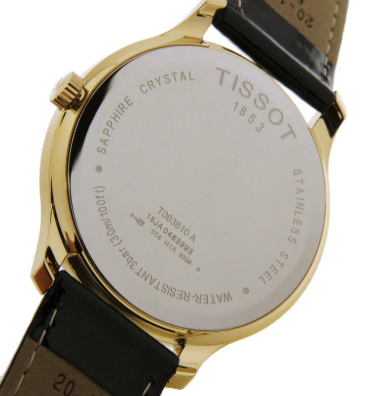 Tissot Tissot Tradition T063.610.36.057.00, t-classic швейцария женские часы на браслете кожаный боковой вид