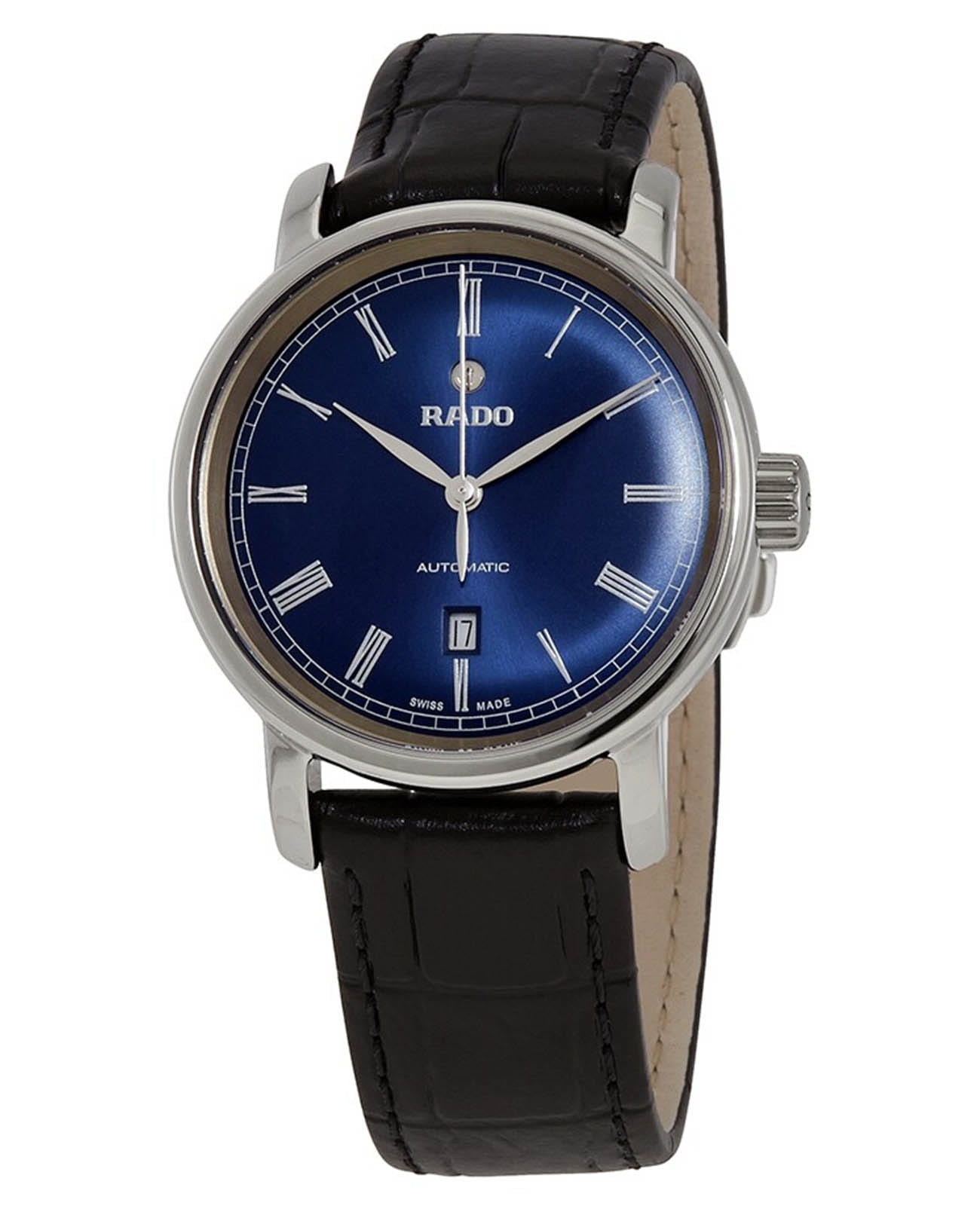 Rado Rado Diamaster R14026205 Automatic R14026205 механические женские часы перламутровый циферблат, браслет кожаный — вид спереди