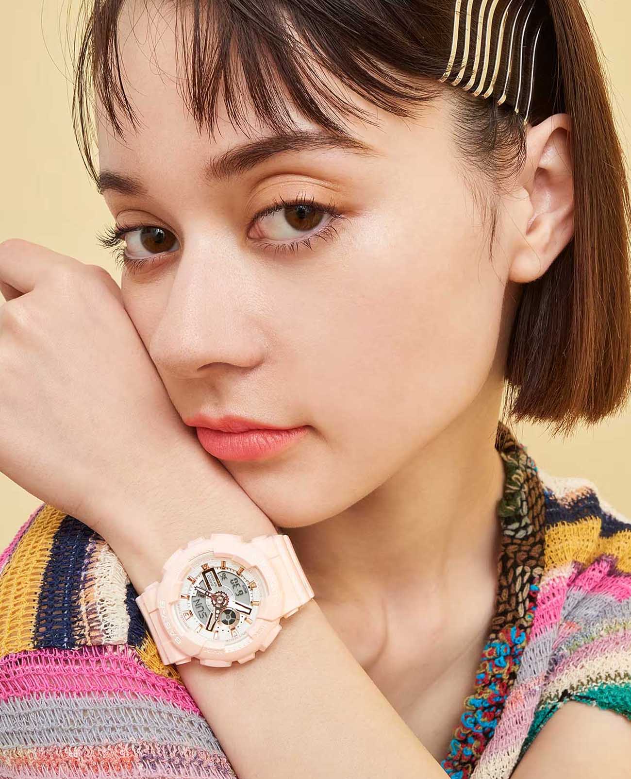 Casio Casio Baby-G BA-110XRG-4ADR кварцевые женские часы часы крупный план  циферблата