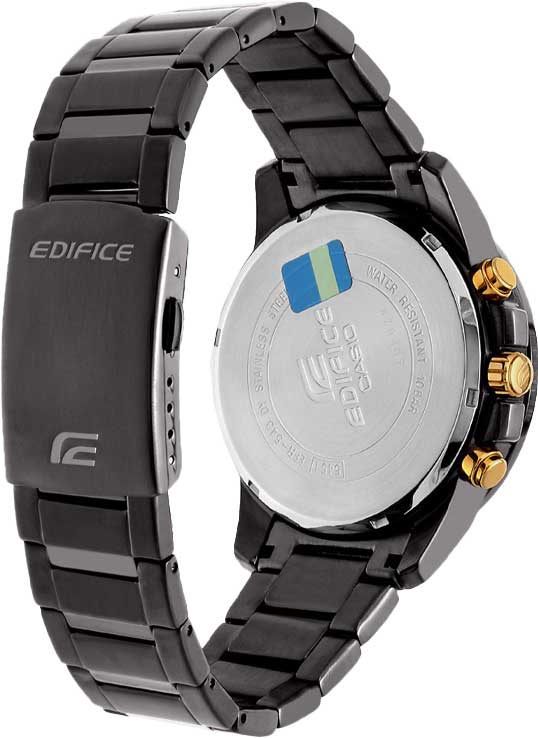 Casio Casio Edifice EFR-543BK-1A9, edifice япония мужские часы на браслете сталь с ip покрытием боковой вид