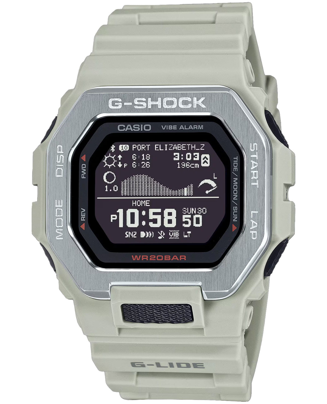Casio Casio G-Shock GBX-100-8DR (GBX-100-8)  GBX-100-8 электронные мужские часы черный циферблат, браслет полимер — вид спереди