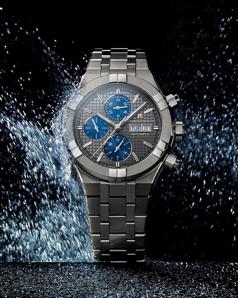 Оригинальные часы Maurice Lacroix Maurice Lacroix Aikon Automatic Chronograph AI6038-TT03F-330-A механические калибр механизма ml112 общий вид