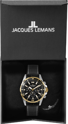 Jacques Lemans Jacques Lemans Sport 1-2091D,  австрия мужские часы на браслете кожаный боковой вид