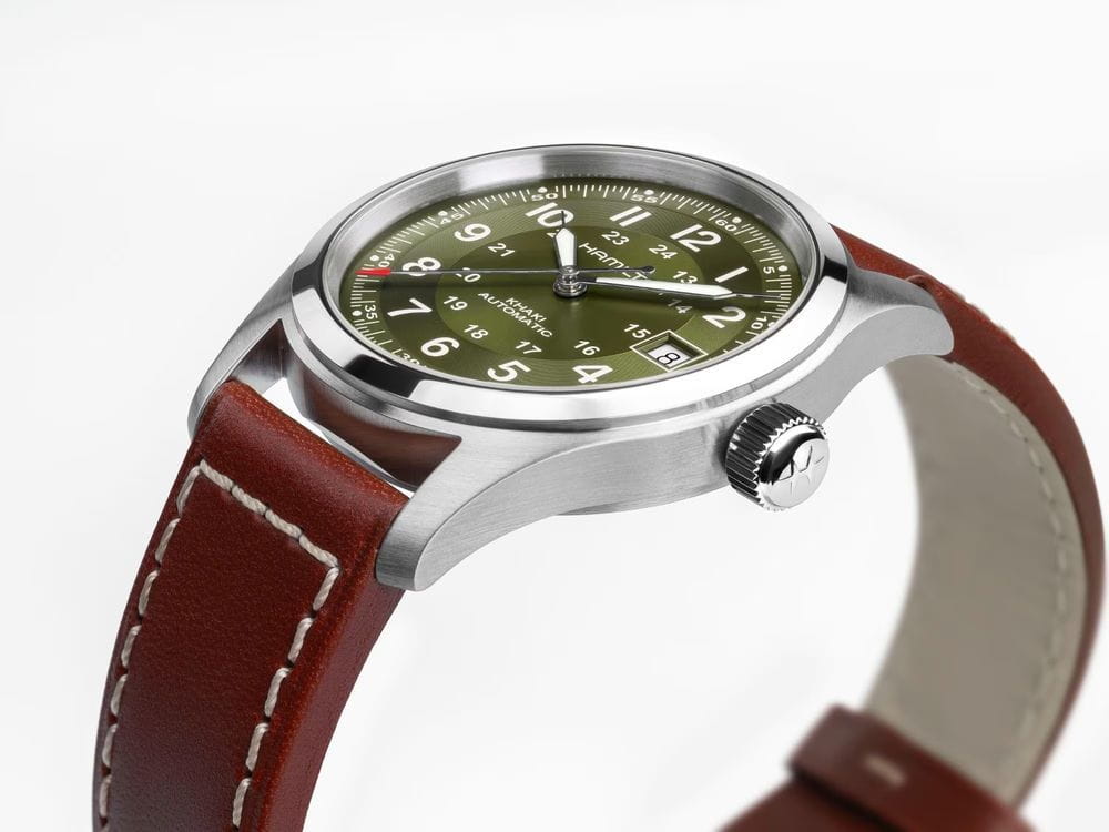 Hamilton Hamilton Khaki Field Auto H70455560 мужские часы зеленый циферблат на запястье