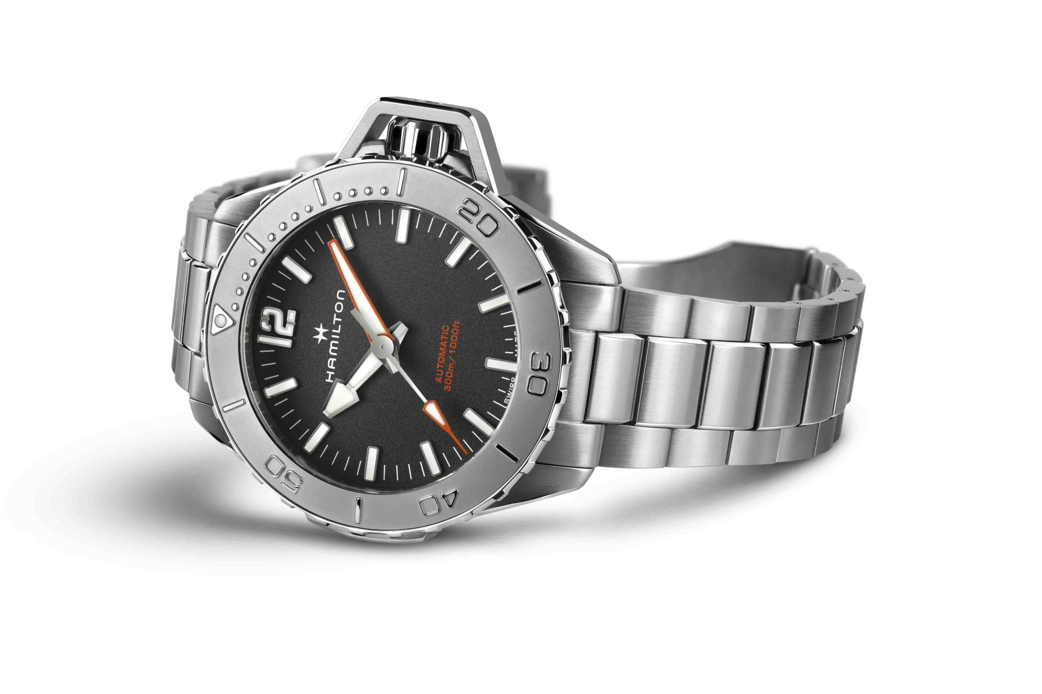 Hamilton Hamilton Khaki Navy Frogman Auto H77815130, khaki navy швейцария мужские часы на браслете нержавеющая сталь боковой вид