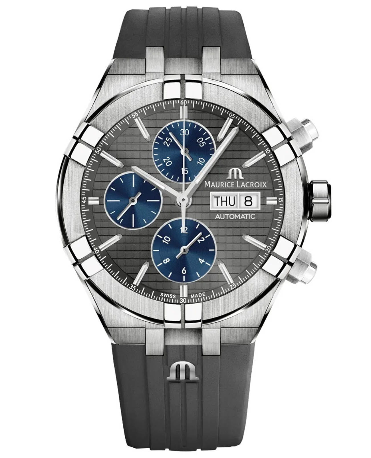 Maurice Lacroix Maurice Lacroix Aikon Automatic Chronograph AI6038-TT030-330-2  AI6038-TT030-330-2 механические мужские часы серый циферблат, браслет нержавеющая сталь — вид спереди