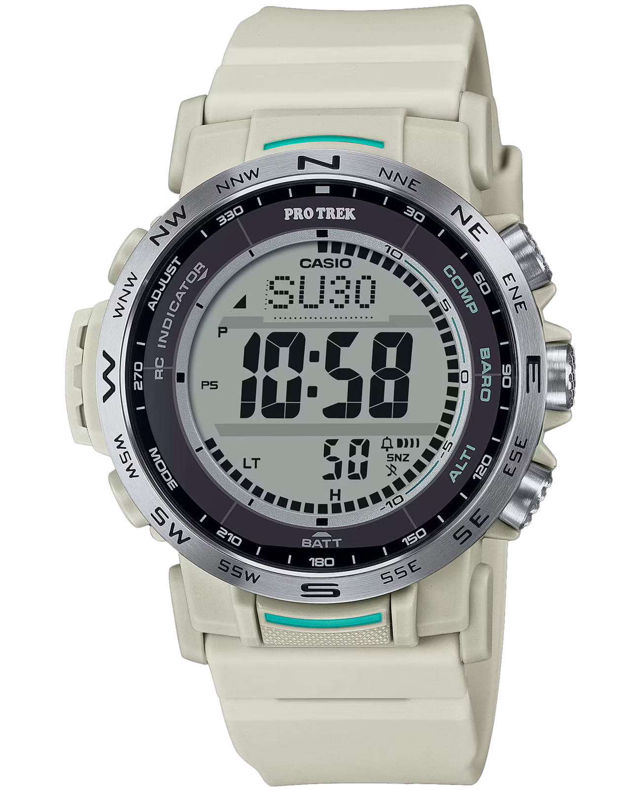 Casio Casio Pro Trek PRW-35-7DR (PRW-35-7) PRW PRW-35-7 кварцевые мужские часы серый циферблат, браслет пластик — вид спереди