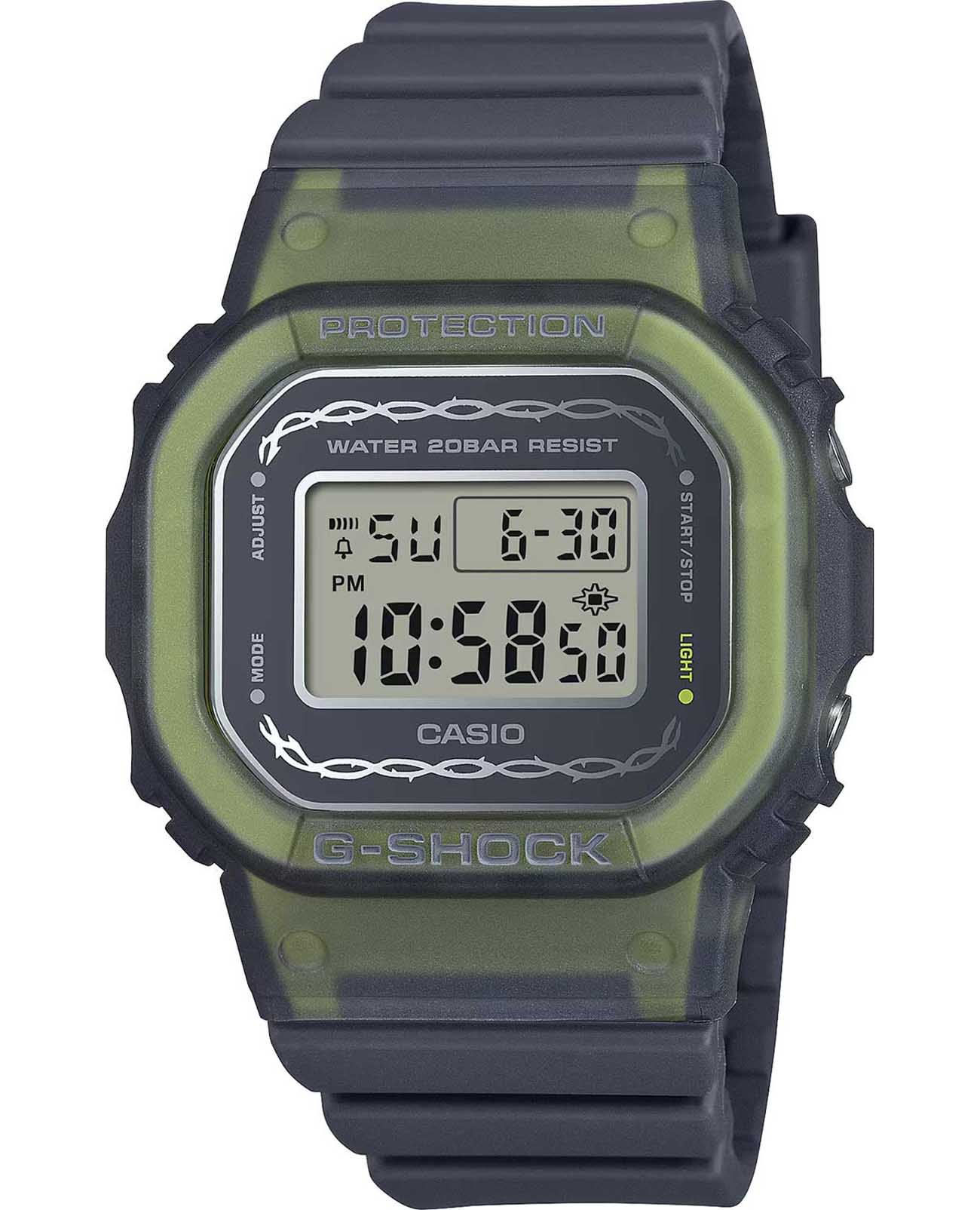 Casio Casio G-Shock GMD-S5610RS-8  GMD-S5610RS-8 электронные женские часы черный циферблат, браслет полимер — вид спереди