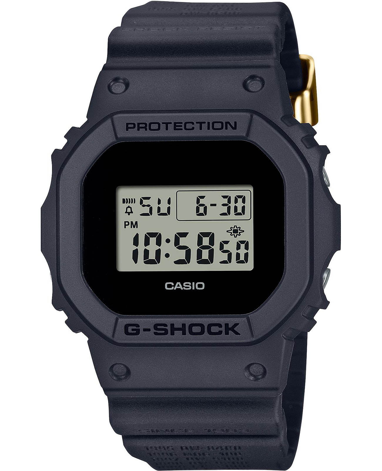 Casio Casio G-Shock DWE-5657RE-1ER  DWE-5657RE-1ER электронные мужские часы  циферблат, браслет пластик — вид спереди