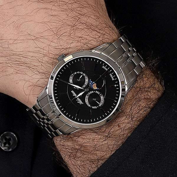 Adriatica Adriatica Moonphase A8306.5114QF кварцевые мужские часы часы крупный план черный циферблата