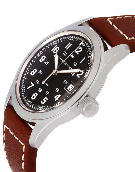 Hamilton Hamilton Khaki Field Quartz H68411533, khaki field швейцария мужские часы на браслете кожаный боковой вид