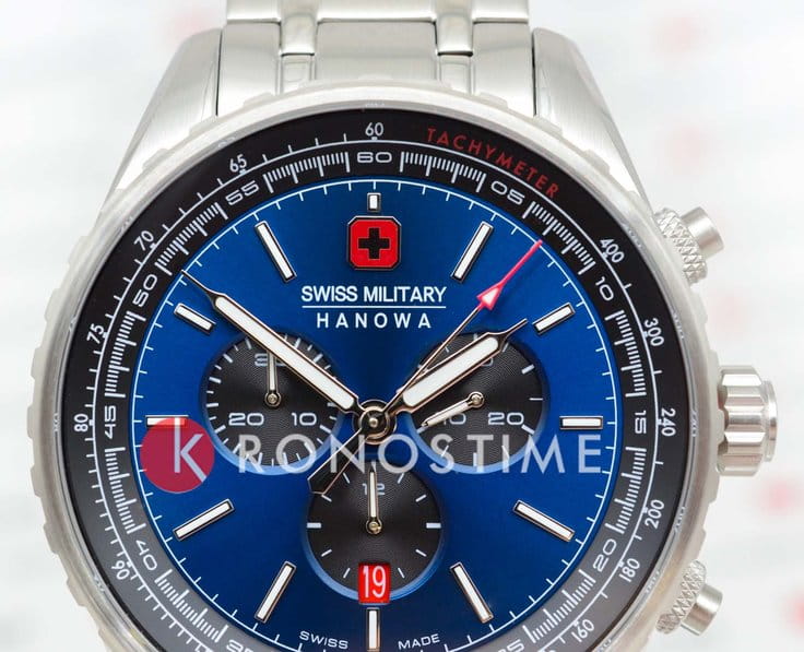 Swiss Military Hanowa Swiss Military Hanowa Afterburn Chrono SMWGI0000308, afterburn швейцария мужские часы на браслете нержавеющая сталь боковой вид
