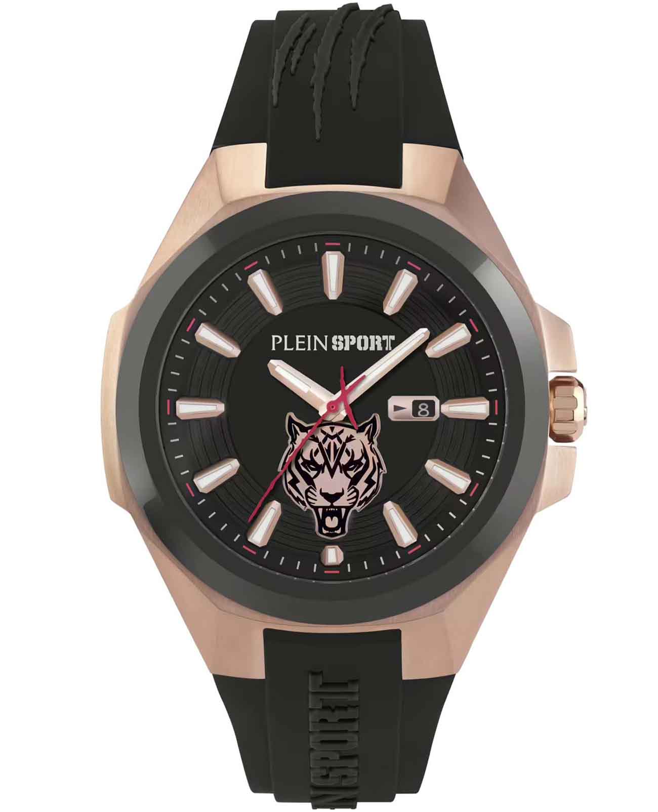 Plein Sport Plein Sport PS7BA0324  PS7BA0324 кварцевые мужские часы черный циферблат, браслет силикон — вид спереди