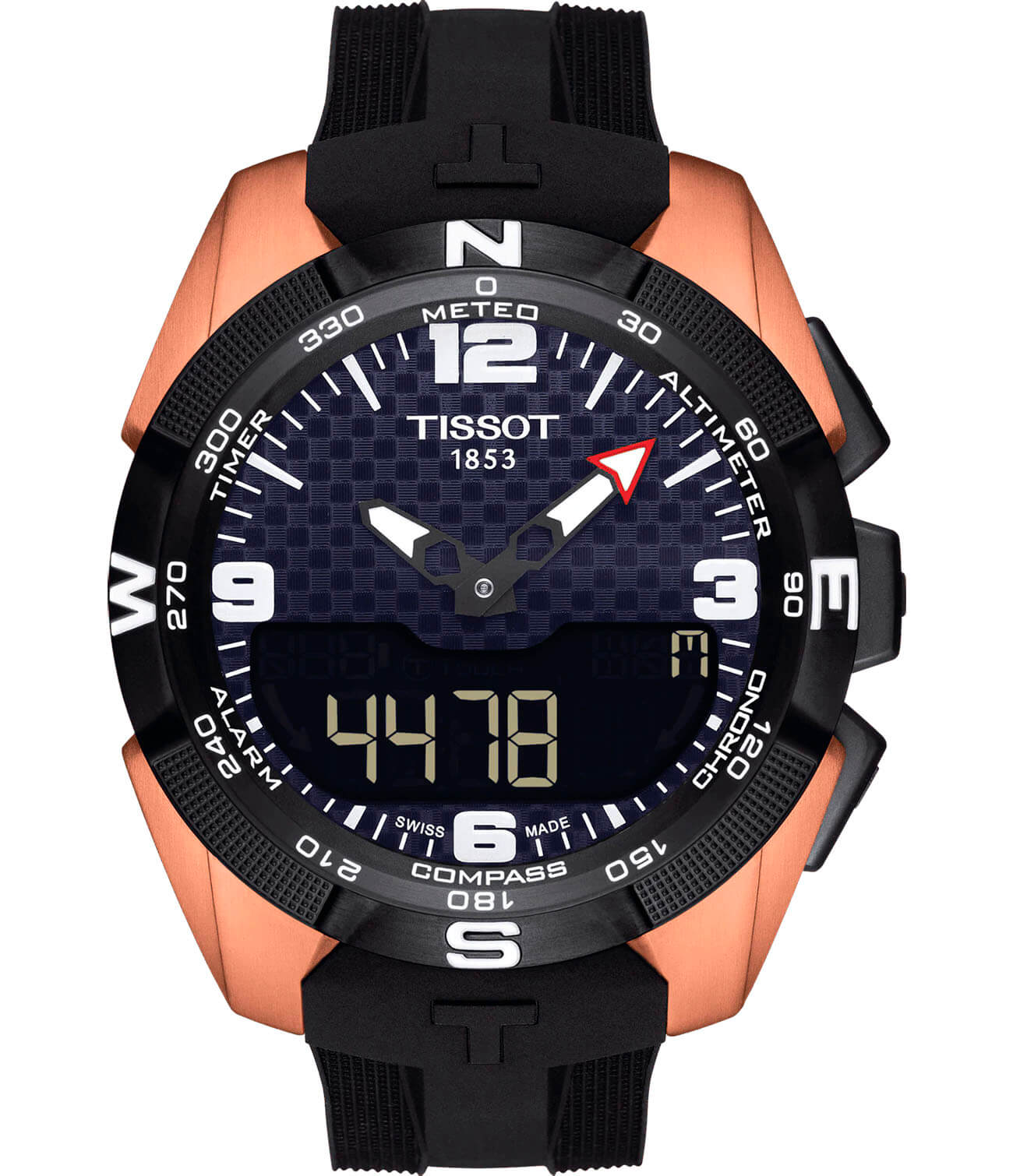 Tissot Tissot T-Touch Exper Solar NBA Special Edition T091.420.47.207.00 T Touch T0914204720700 кварцевые мужские часы черный циферблат, браслет каучук — вид спереди
