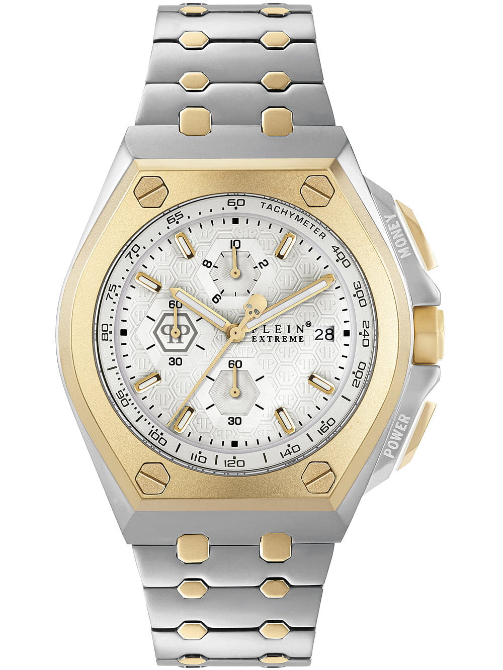 Philipp Plein Philipp Plein Extreme PWGAA0421  PWGAA0421 кварцевые мужские часы белый циферблат, браслет нержавеющая сталь — вид спереди