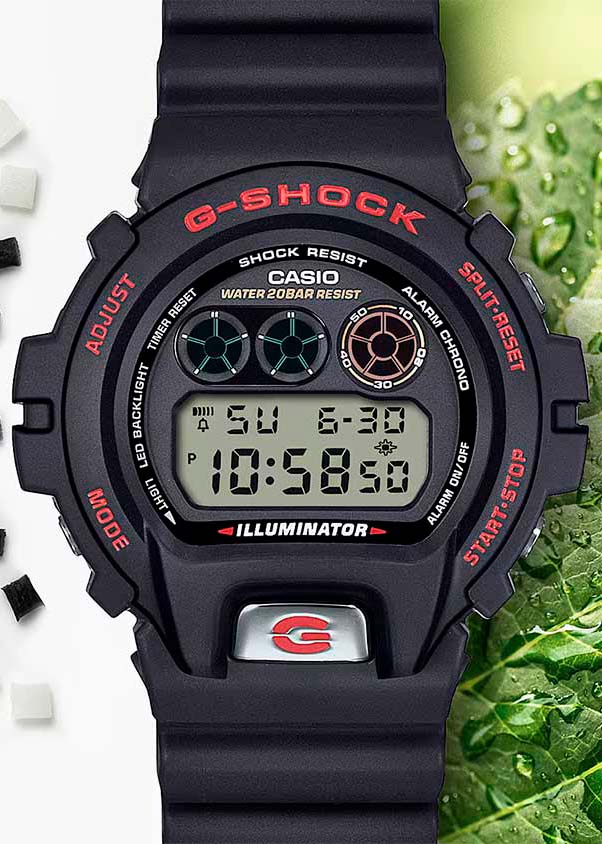 Casio Casio G-Shock DW-6900TR-1 электронные мужские часы часы крупный план черный циферблата