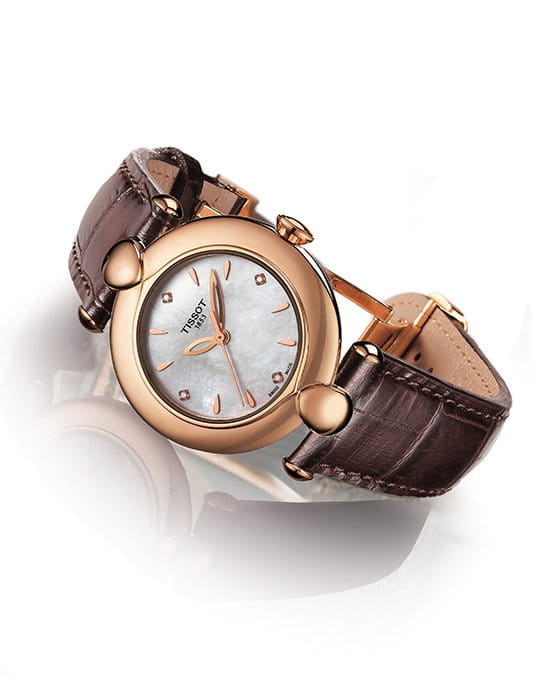 Tissot Tissot Pretty Lady 18K Gold T918.210.76.116.00 , наручные женские часы фото под углом