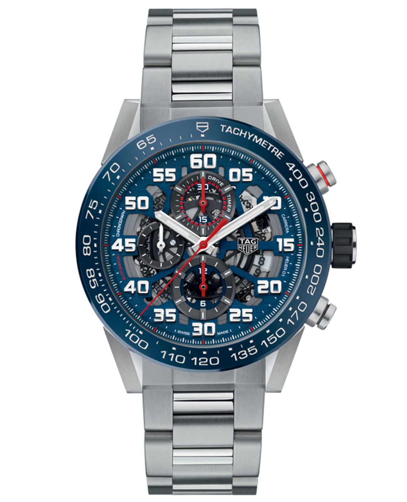 TAG Heuer TAG Heuer Carrera CAR2A1K.BA0703  CAR2A1K.BA0703 механические мужские часы  циферблат, браслет нержавеющая сталь — вид спереди