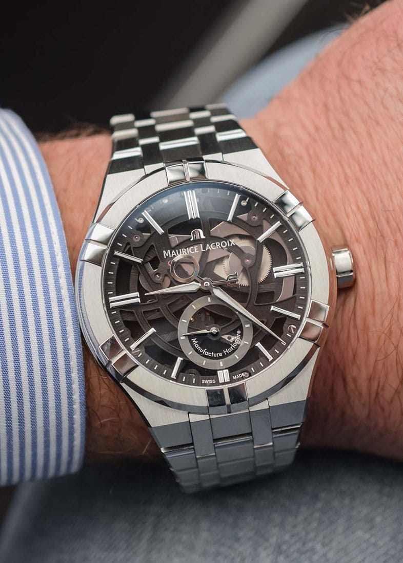 Maurice Lacroix Maurice Lacroix Aikon Automatic Skeleton AI6028-SS002-030-1 , наручные мужские часы фото под углом