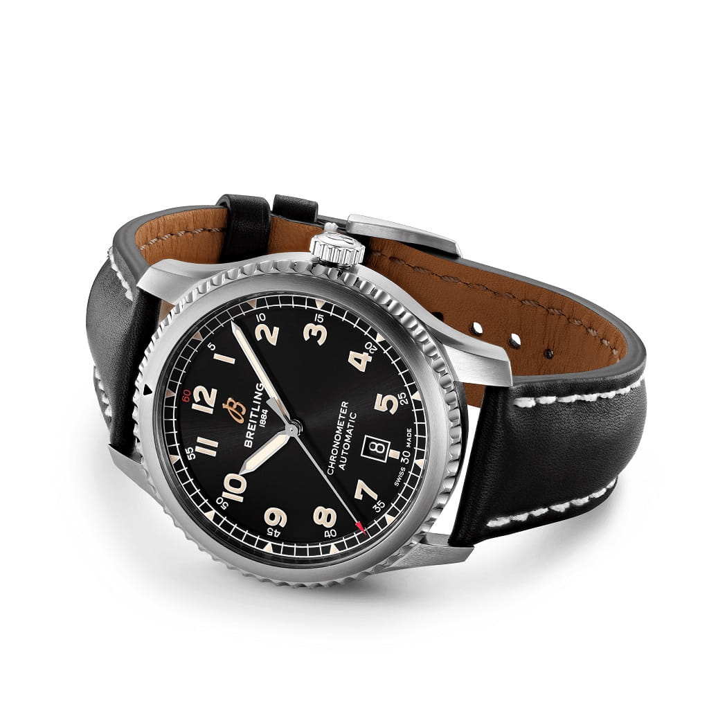 Breitling Breitling Aviator 8 Automatic 41 A17315101B1X1, aviator 8 швейцария мужские часы на браслете кожаный боковой вид