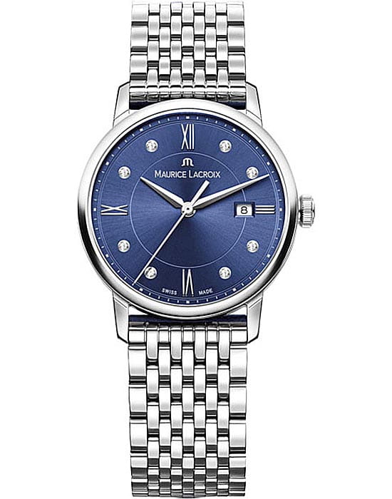 Maurice Lacroix Maurice Lacroix Eliros EL1094-SS002-450-1  EL1094-SS002-450-1 кварцевые женские часы синий циферблат, браслет нержавеющая сталь — вид спереди