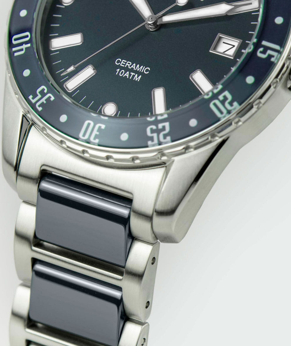 Jacques Lemans Jacques Lemans High Tech Ceramic 42-12B кварцевые женские часы часы крупный план синий циферблата