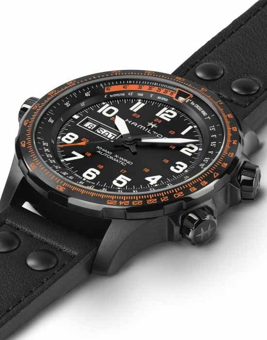 Hamilton Hamilton Khaki Aviation X-Wind Day Date Auto Chrono H77785733 , наручные мужские часы фото под углом