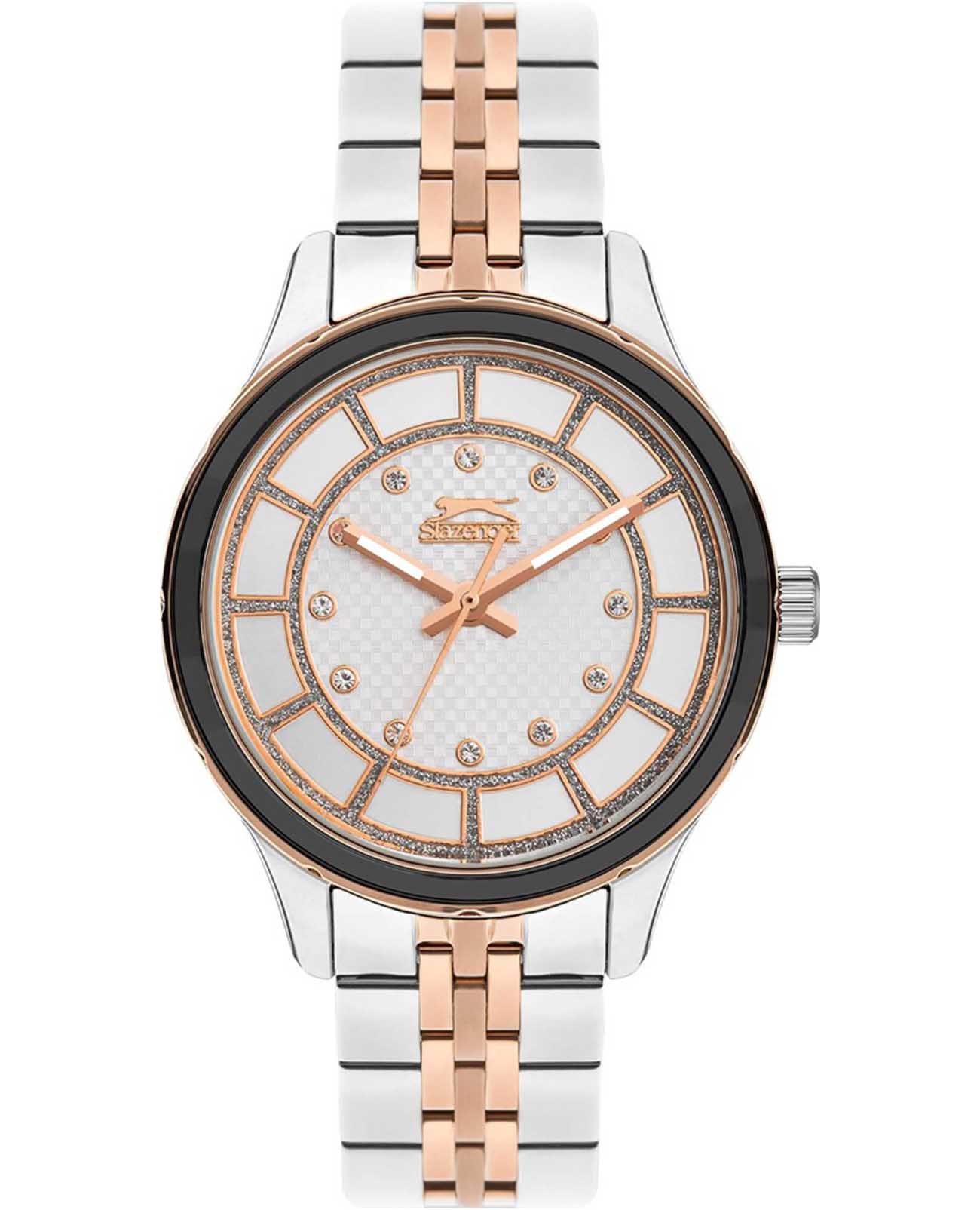 Slazenger Slazenger SL.09.2295.3.04  SL.09.2295.3.04 кварцевые женские часы серебристый циферблат, браслет нержавеющая сталь с ip-покрытием — вид спереди