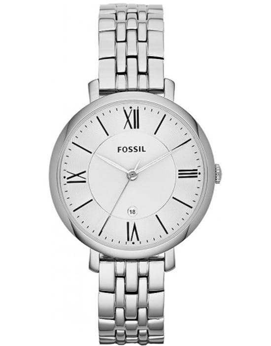 Fossil Fossil Carlie ES3920  ES3920 кварцевые женские часы белый циферблат, браслет нержавеющая сталь — вид спереди